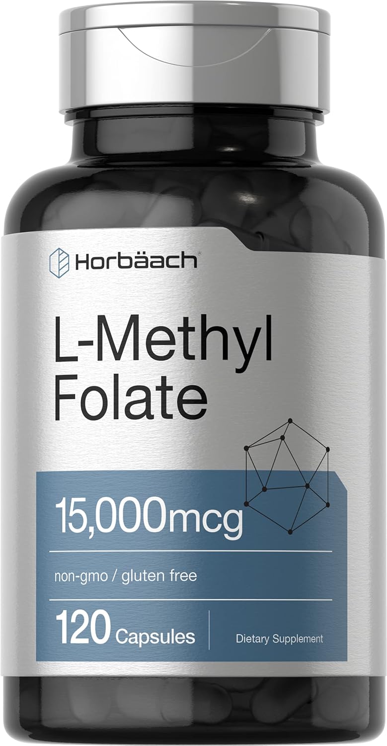 Horbaach L-Methylfolate MTHF Folate 15000mcg 120 Caps