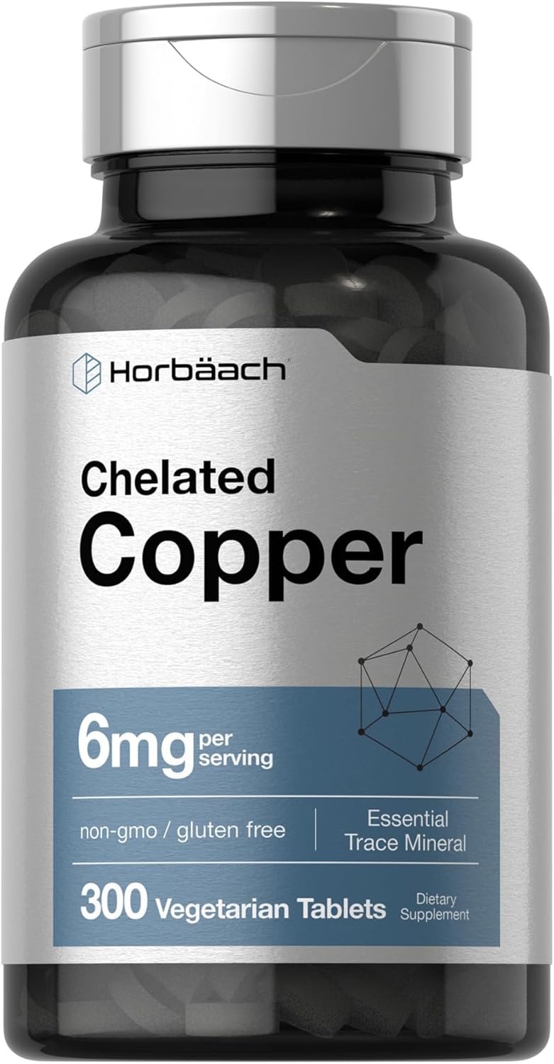 Horbäach Chelated Copper Bakır Trace Mineral 6 mg 300 Tablet