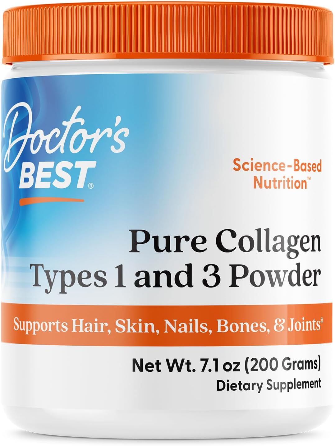 Doctor's Best Pure Collagen Types 1 & 3 Promotes Healthy Skin Hair & Nails – Bone & Joint Support 200 g