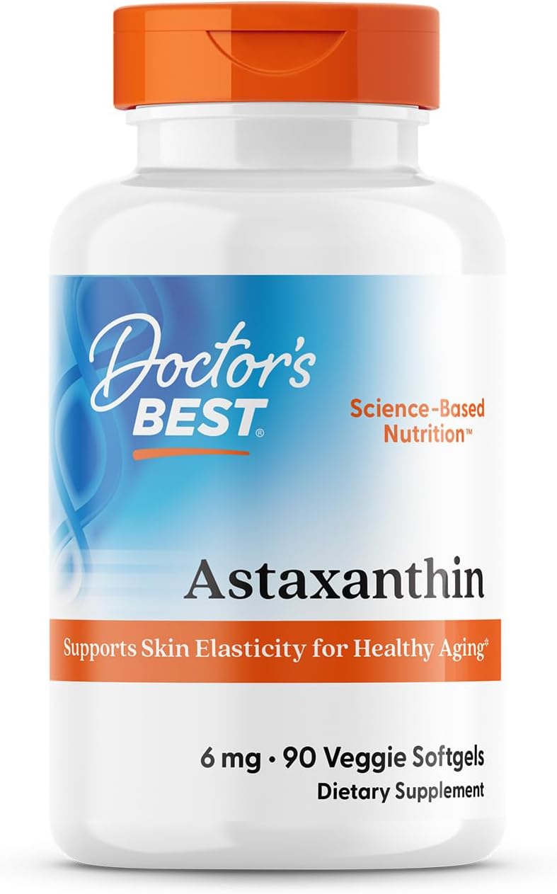 Doctors BEST Astaxanthin with AstaReal Supports Skin Elasticity for Healthy Aging 90 Softgels
