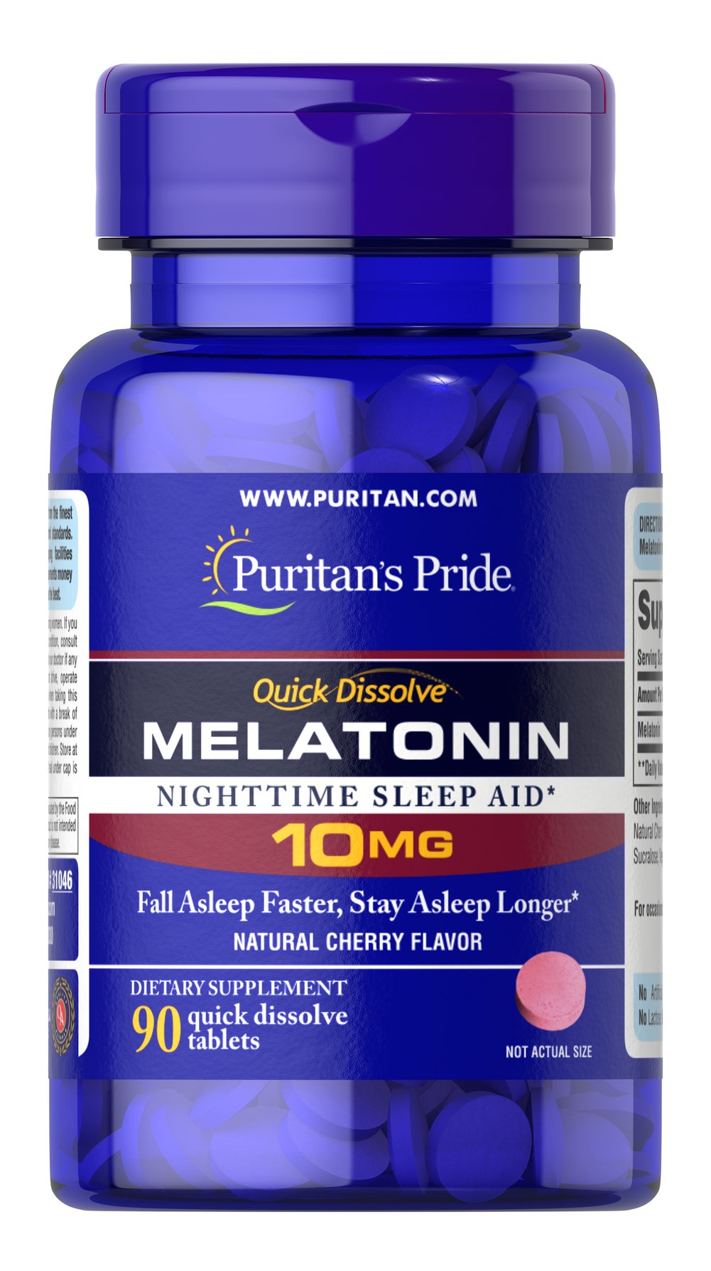 Puritan's Pride Quick Dissolve Melatonin 10 mg 90 Cherry Flavor