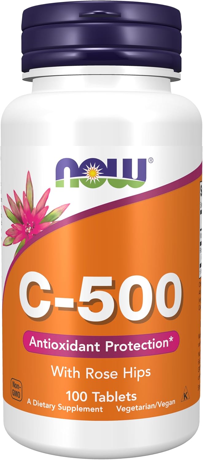 NOW Foods Vitamin C-500 with Rose Hips Antioxidant Protection 100 Tablet