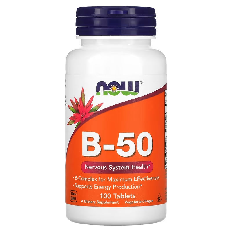 NOW Foods B-50 Choline İnositol Paba Nervous System Health 100 Tablet