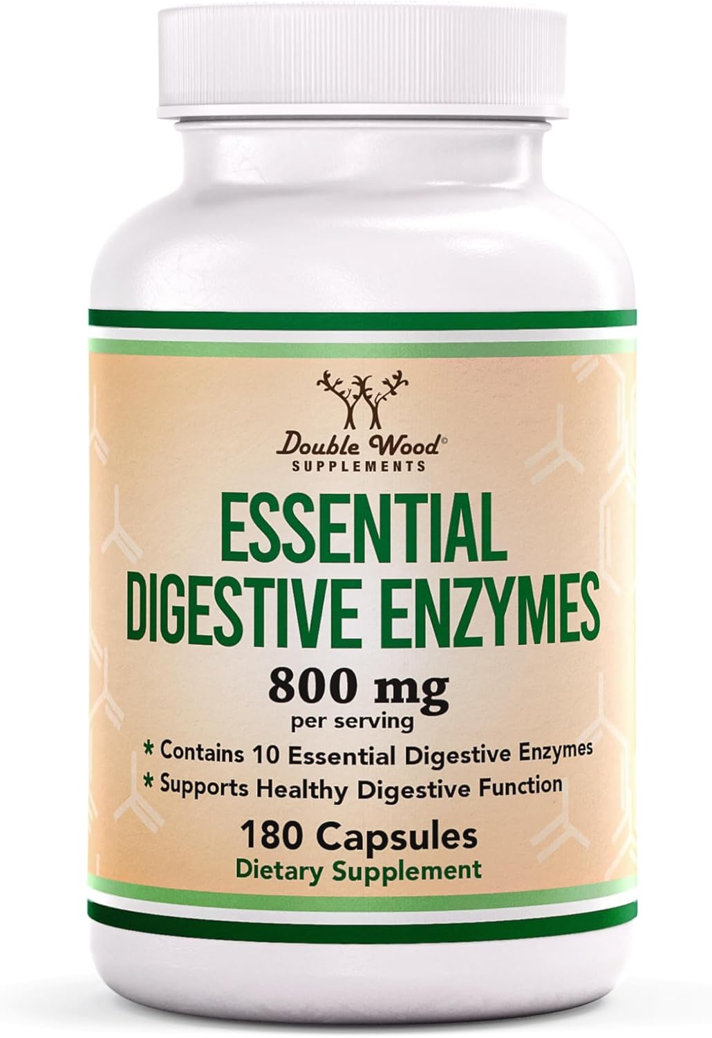 Double Wood Digestive Enzymes Bromelain Lactase 180 Caps