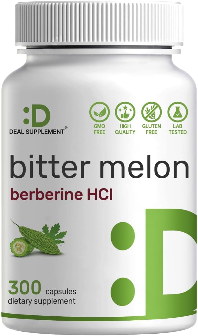 Deal Supplement Bitter Melon with Berberine Hcl 15,000mg Per Serving 300 Caps