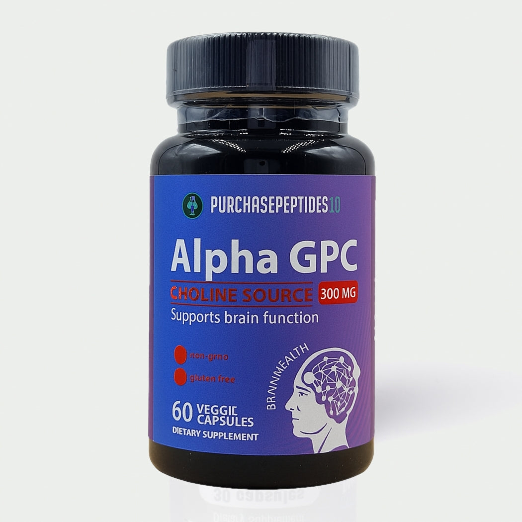 Purchasepeptideseco Alpha GPC Choline Brain memory Health 300 mg 60 Caps