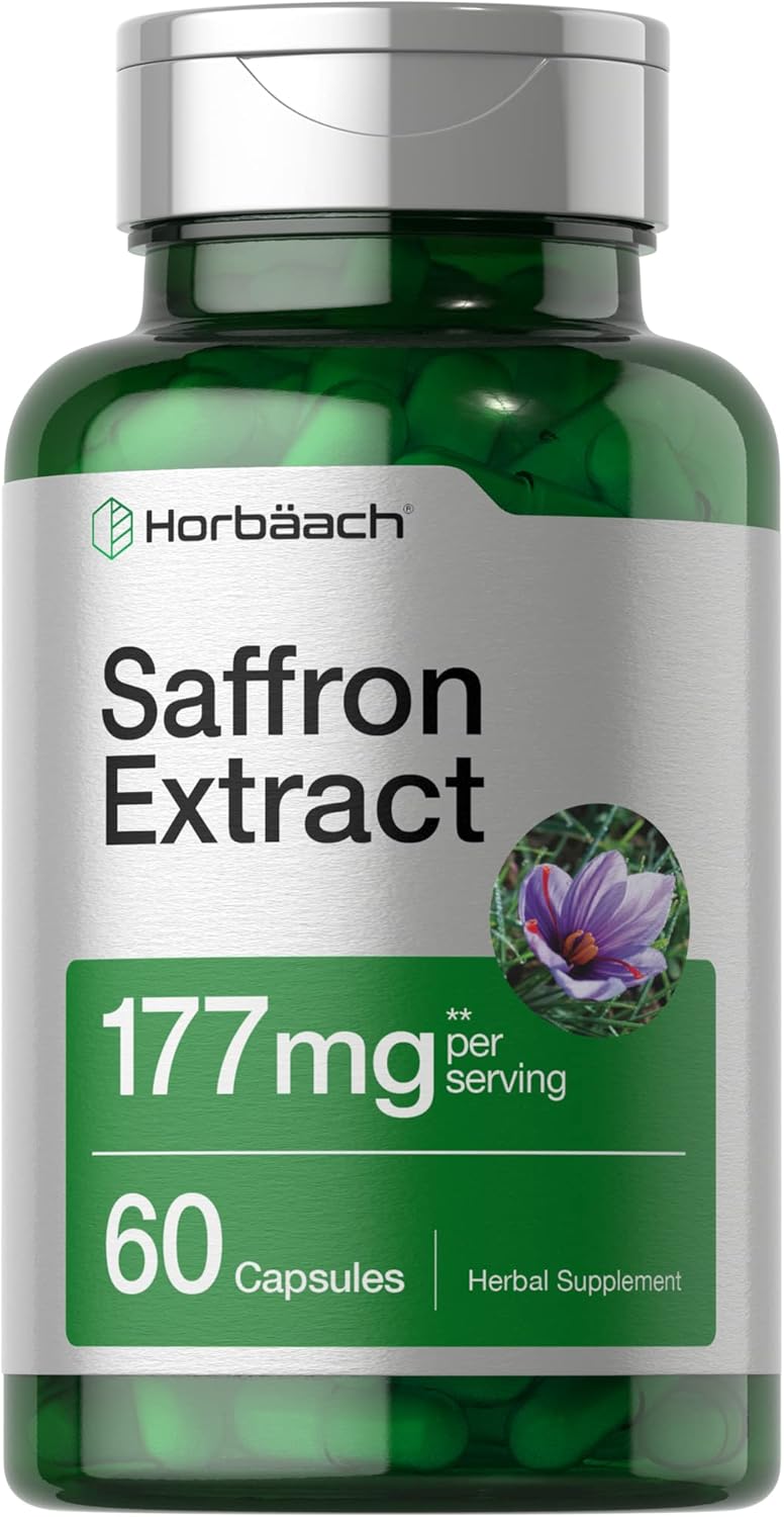 Horbäach Saffron Extract Caps 177 mg 60 Pills for Women and Men