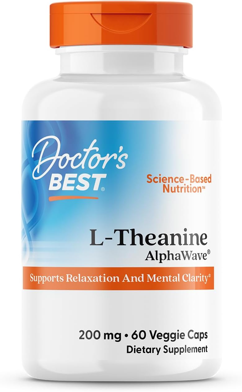Doctor's Best L-Theanine AlphaWave Supports Relaxation and Mental 60 Veggie Caps