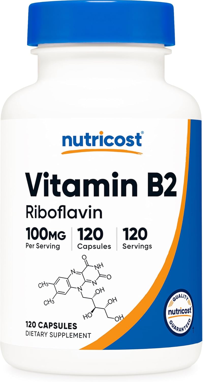 Nutricost Vitamin B2 Riboflavin 100mg 120 Caps