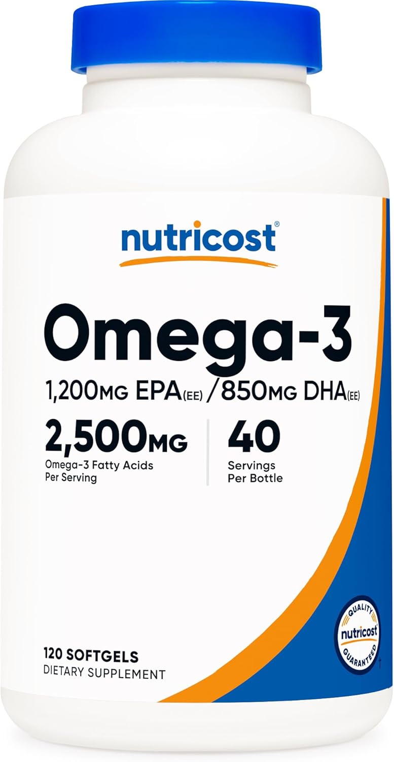 Nutricost Omega 3 Fish Oil - 2500MG 120 Softgels