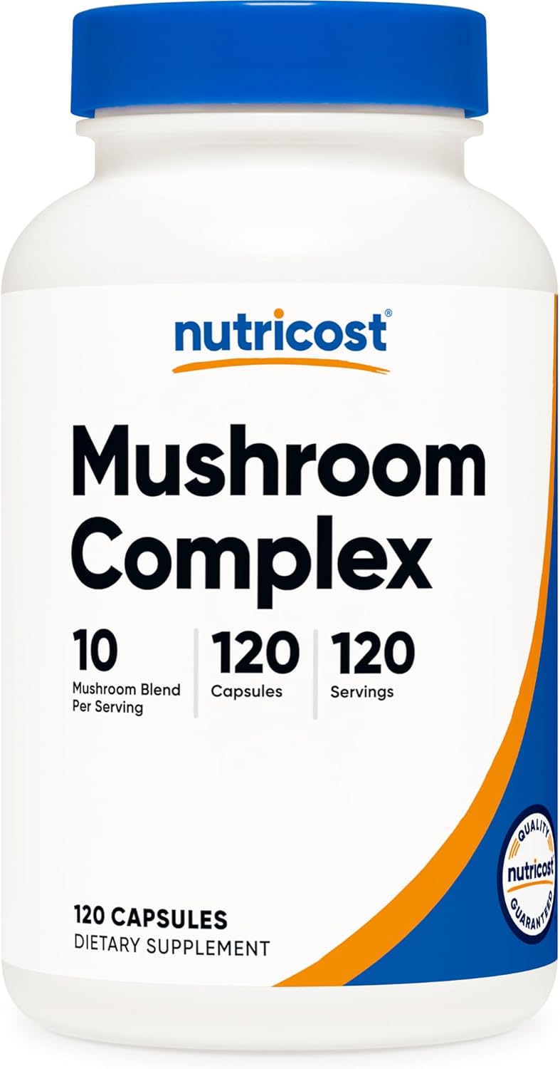 Nutricost Mushroom Complex 120 Caps 10 Mushroom Blend Reishi, Maitake, Shiitake, Lion's Mane