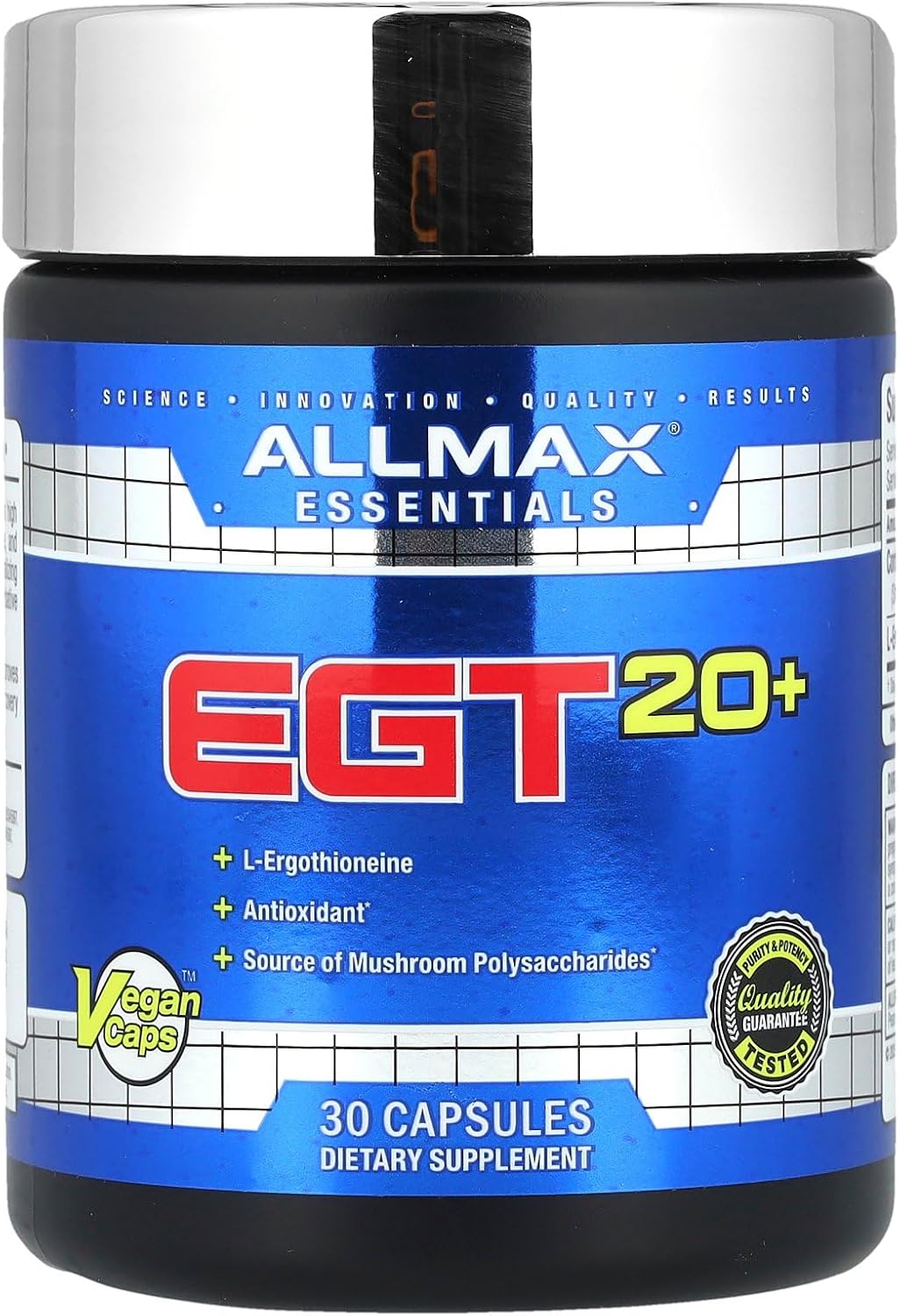 ALLMAX EGT20+ L-Ergothioneine Cordyceps  30 Vegan Caps