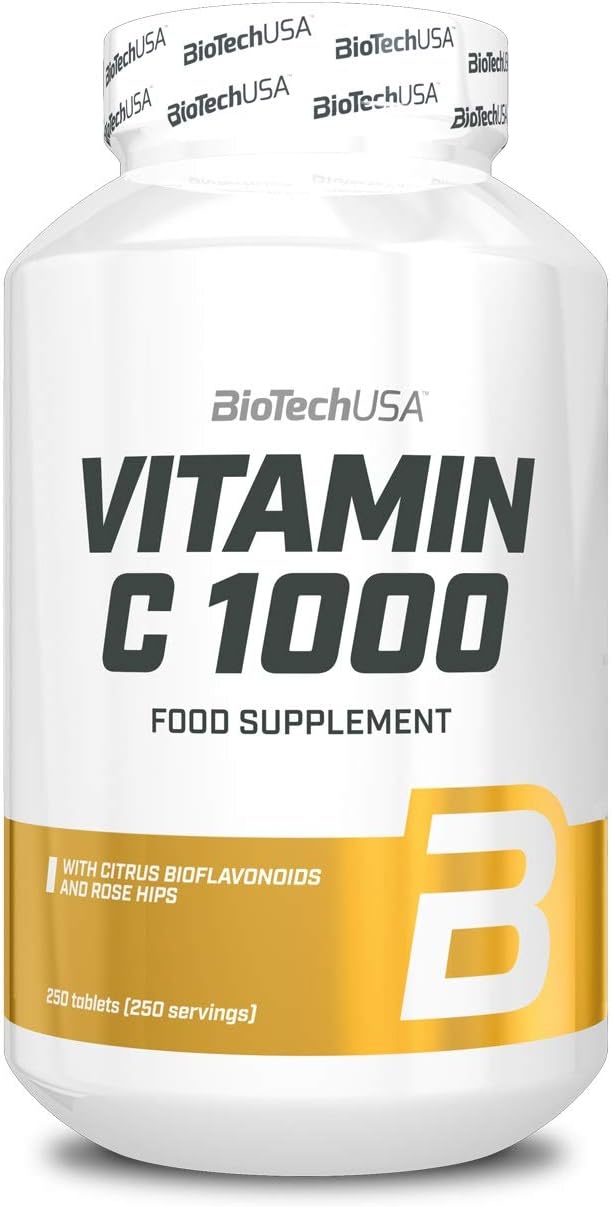 Biotech USA Vitamin C 1000 Rosehip and base flower powder Bioflavonoids 250 Tablet