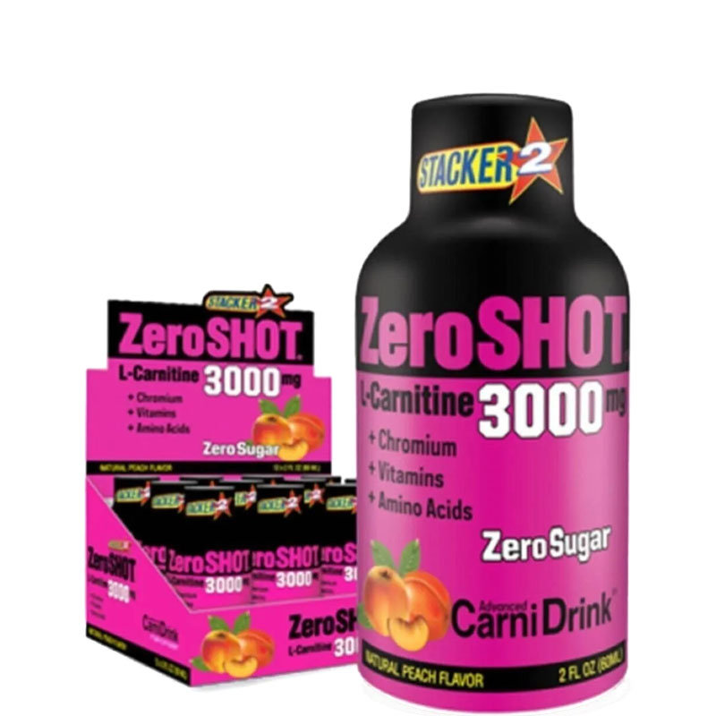 Zero Shot 60 ml 3000 Mg L-Carnitine 12 Adet Şeftali