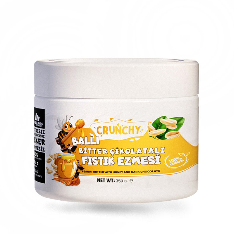 Mustang Nutrition Crunchy Ballı Bitter Çikolatalı Fıstık Ezmesi 350 g