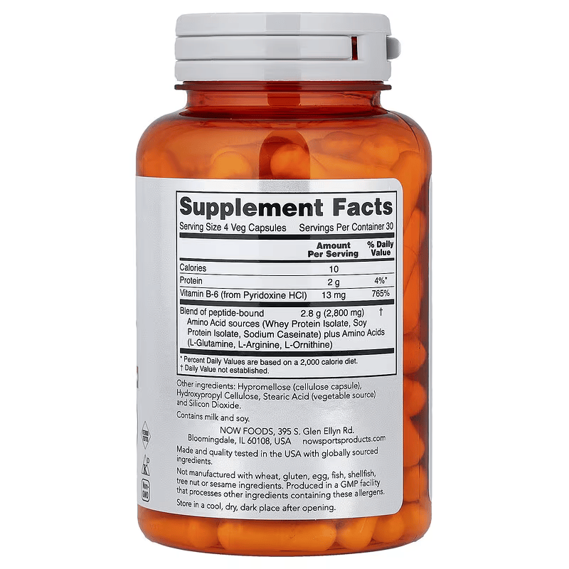 NOW Foods Sports Amino Complete Glutamine & Arginine & Ornithine 120 Veg Caps