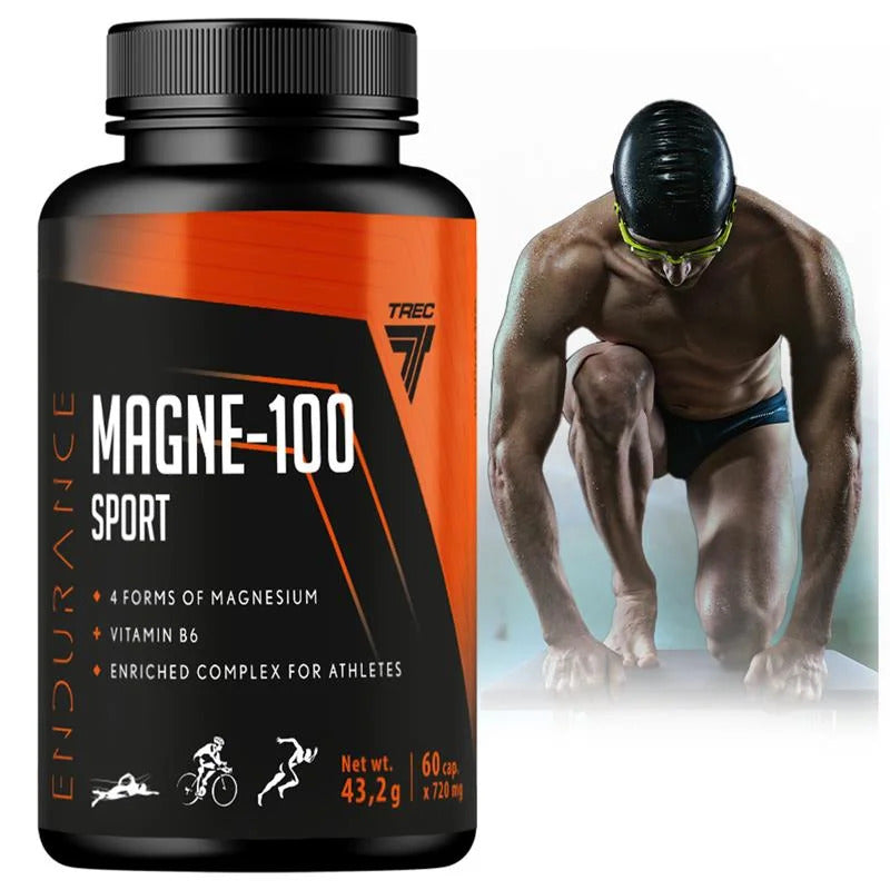 TREC MAGNE-100 Magnesium(Magnezyum+B6 Vitamin) SPORT 600 CAPS