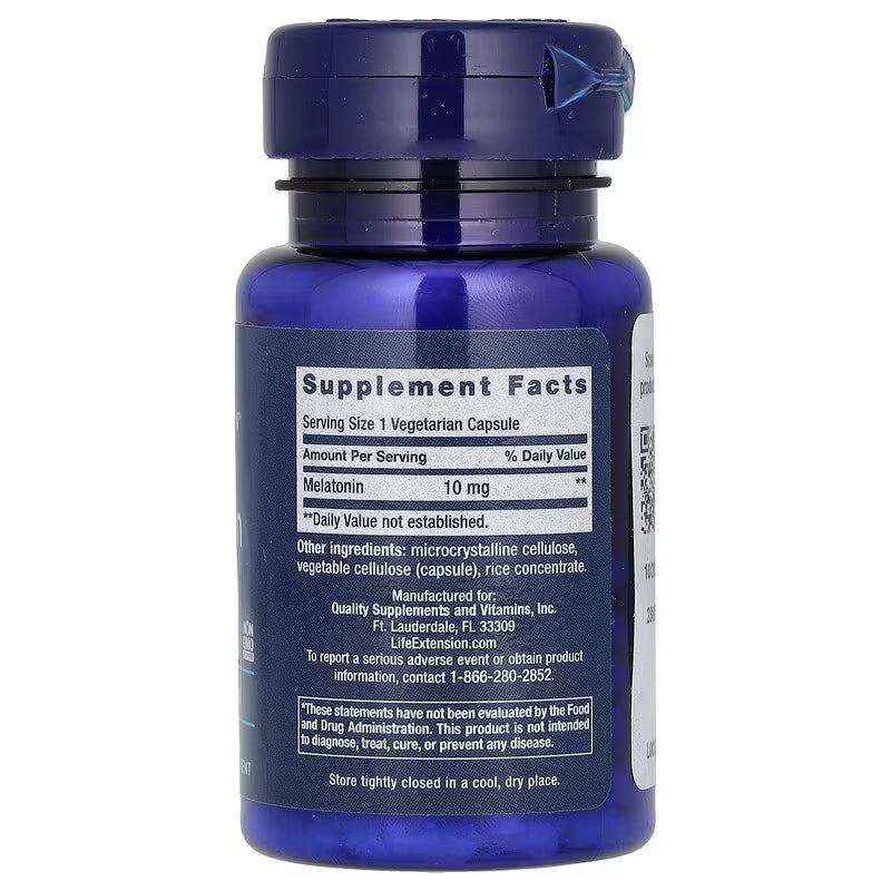 Life Extension Melatonin 10 mg 60 Vegetarian Capsules