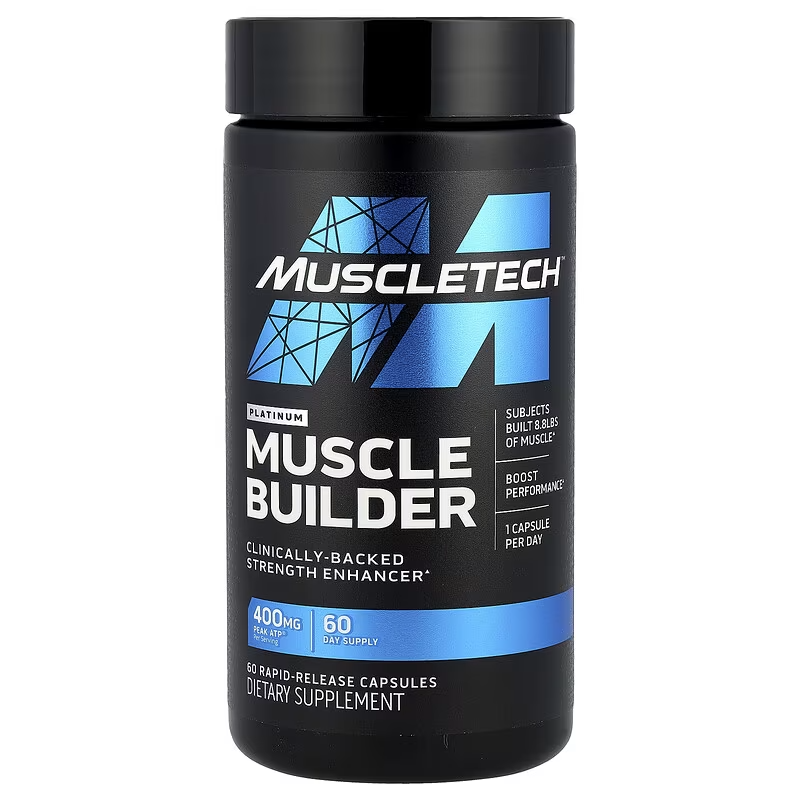 Muscletech Muscle Builder Nitric Oxide Muscle Gain Performance 400mg Peak ATP Strength 60 Caps