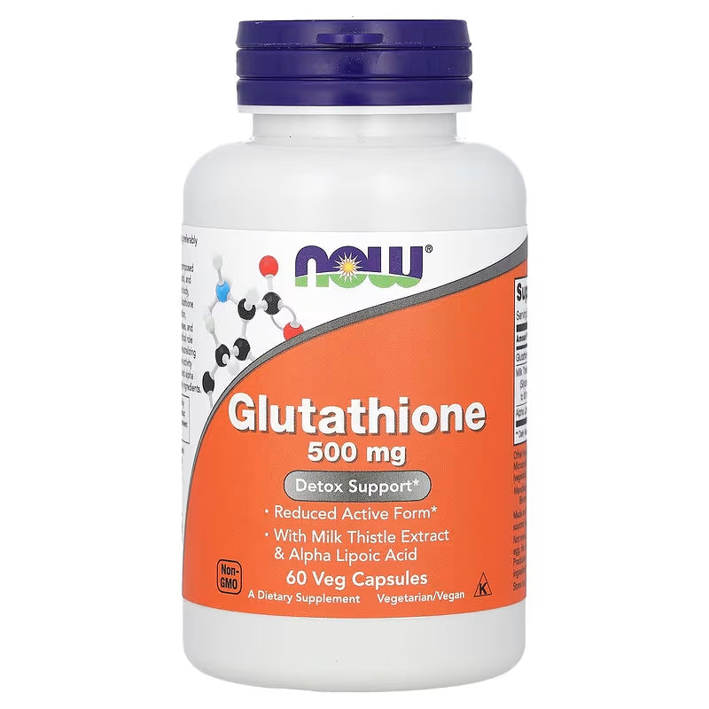 NOW Foods Glutathione With Milk Thistle Extract & Alpha Lipoic Acid Detox Support 60 Veg Capsules