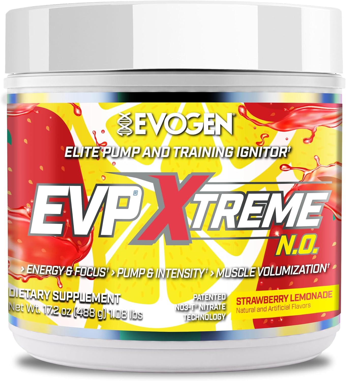 Evogen EVP Xtreme NO - Sugar Free PreWorkout with Beta Alanine Creatine and Caffeine for Energy Pump Strawberry Lemonade