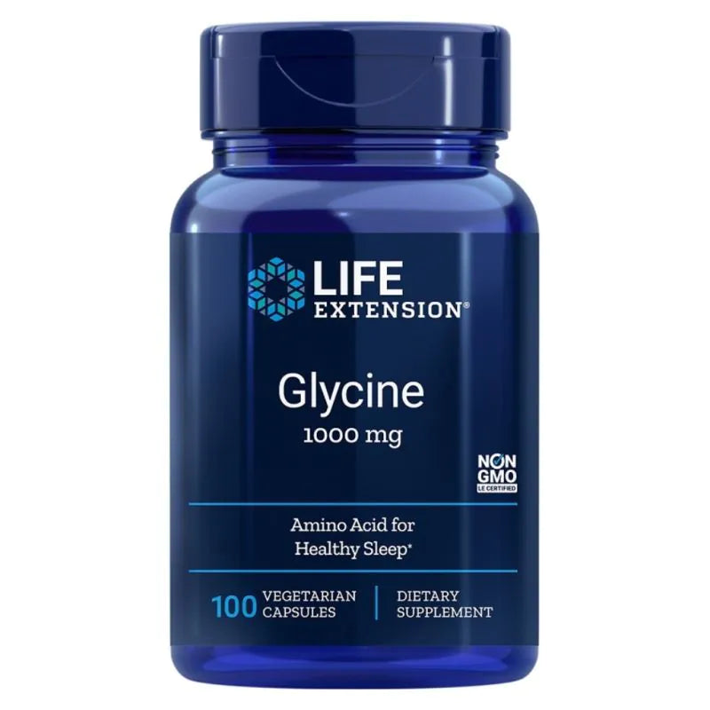 Life Extension Glycine 1000 mg Amino Acid That Promotes Healthy Sleep 100 Caps