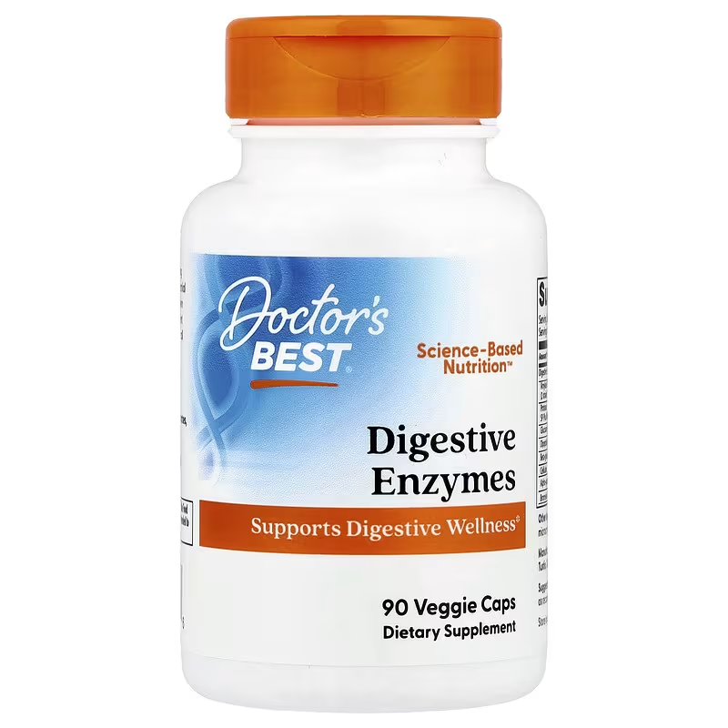 Doctor's Best Digestive Super Enzymes Amylase Bromelain Papain Gut Health 90 Veggie Caps
