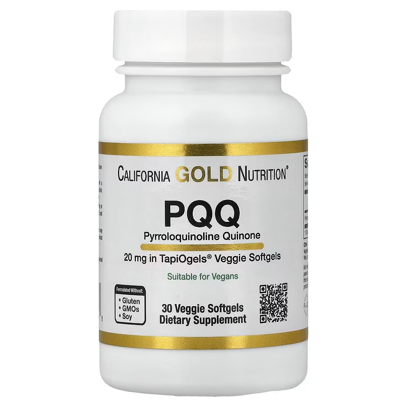 California Gold Nutrition PQQ Mitochondrial Antioxidants Brain & Cognitive 20 mg 30 Veggie Softgels