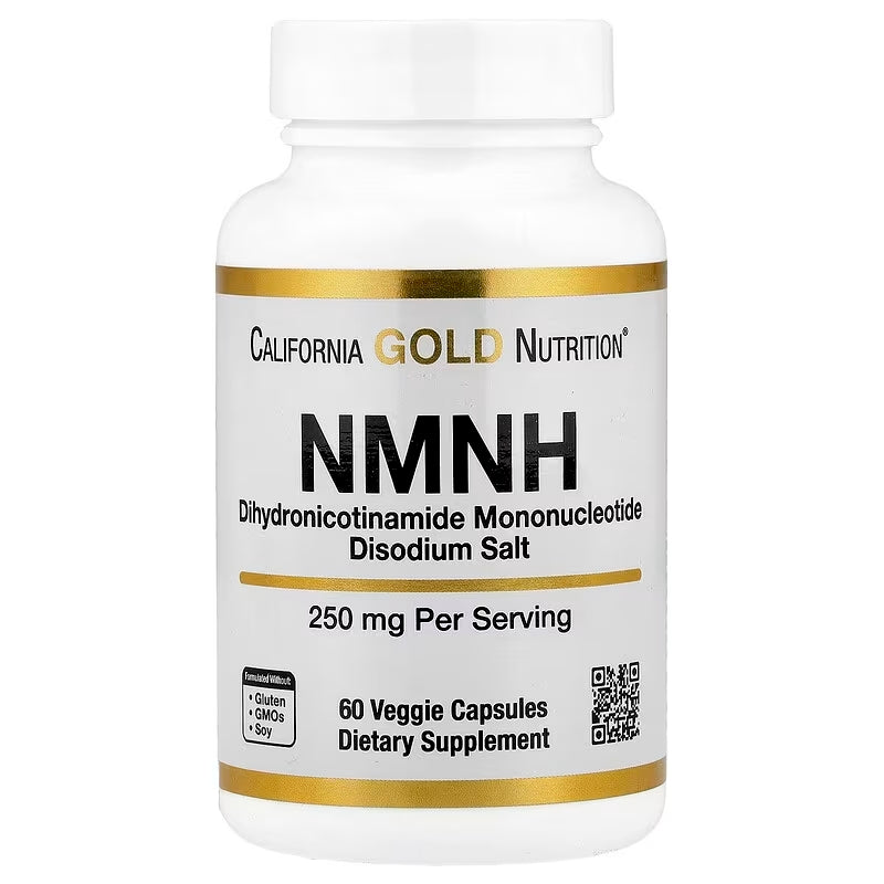 California Gold Nutrition NMNH Brain & Cognitive Dihydronicotinamide Mononucleotide 250 mg 60 Veggie Caps