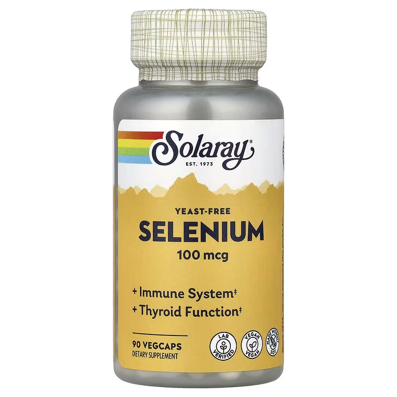 Solaray Yeast Free Selenium 100mcg Healthy Immune & Thyroid 90 VegCaps