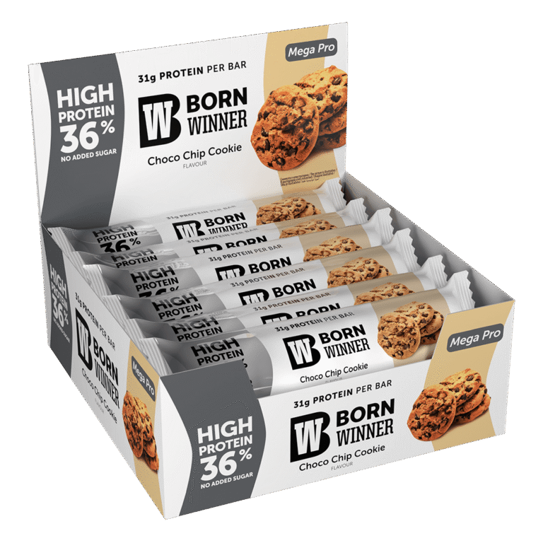 Born Winner Mega PRO Protein Bar – Choco Chip Cookie