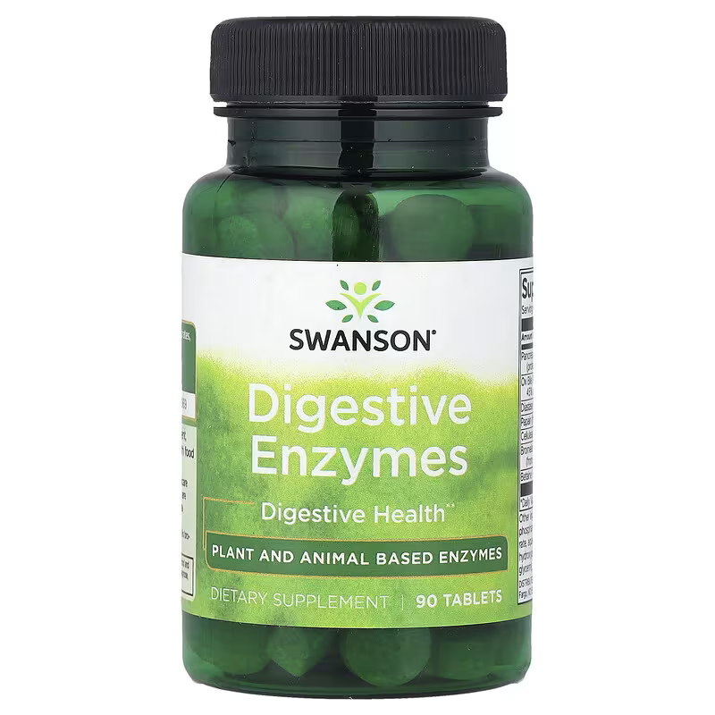 Swanson Digestive Enzymes Gut Health Betaine Bromelain Papain Ox Bile 90 Tablet