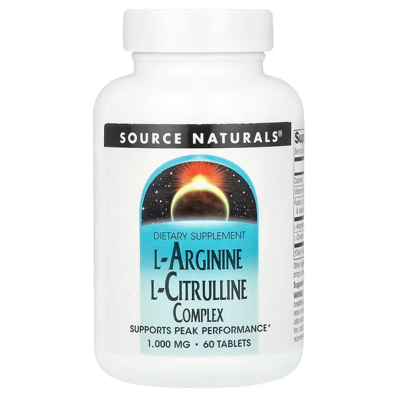 Source Naturals L-Arginine L-Citrulline Nitric Oxide Folate Complex 60 Tablet
