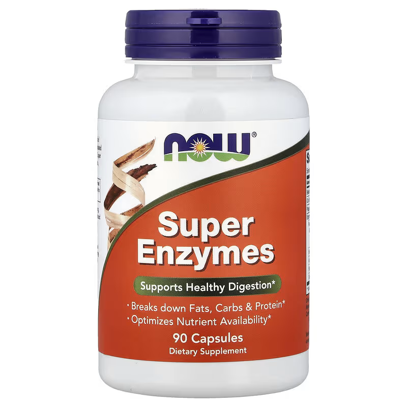 Now Foods Super Enzymes Digestive Enzymes Gut Health Bromelain , Papain , Betaine , Ox bile 90 Capsules