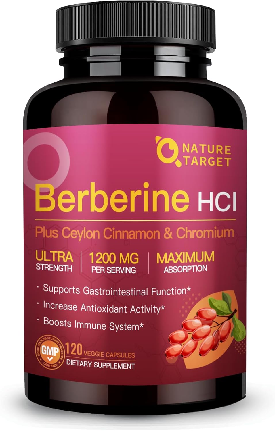 Nature Target Berberine HCl 1200mg 120 Caps
