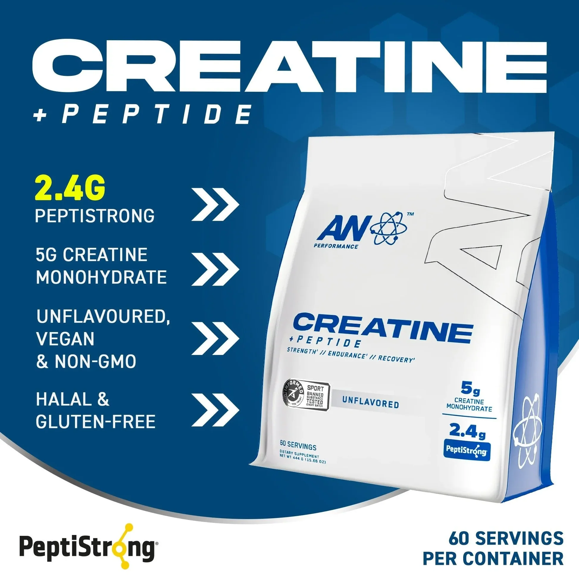 Applied Nutrition Creatine Monohydrate + Peptide Recovery and Muscle Gh 444 GR 60 SERVİS