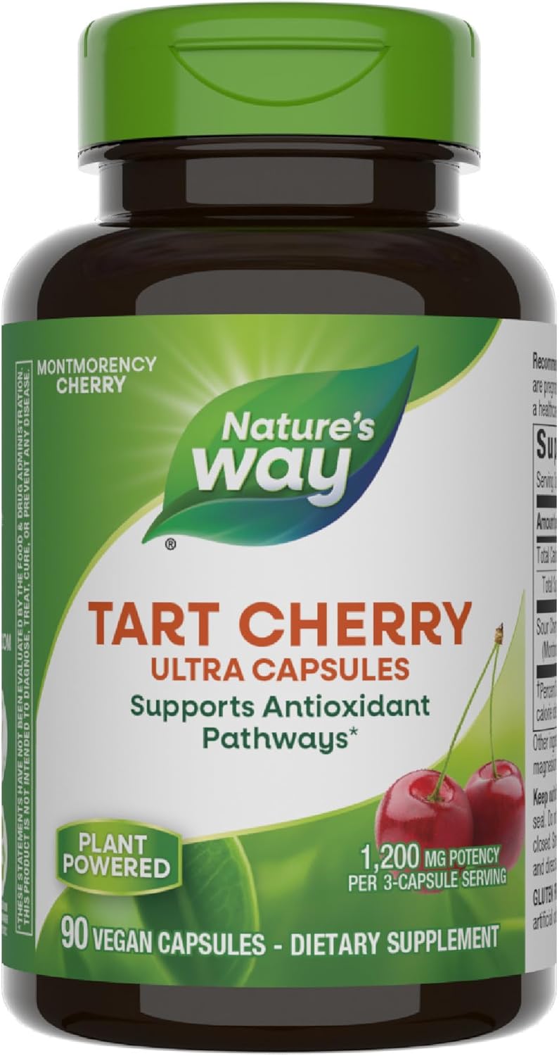 Nature's Way Tart Cherry Ultra Montmorency Cherry Antioxidant 1200 mg 90 Vegan Caps
