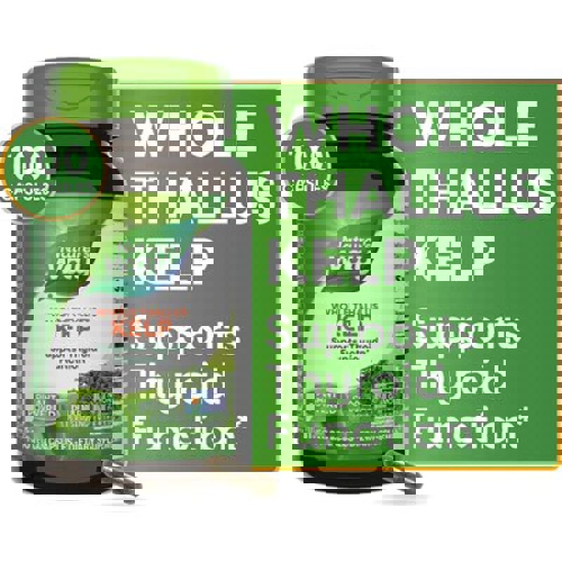 Nature's Way Kelp Whole Iodine Thyroid Thallus Greens & Superfoods 100 Vegan Caps