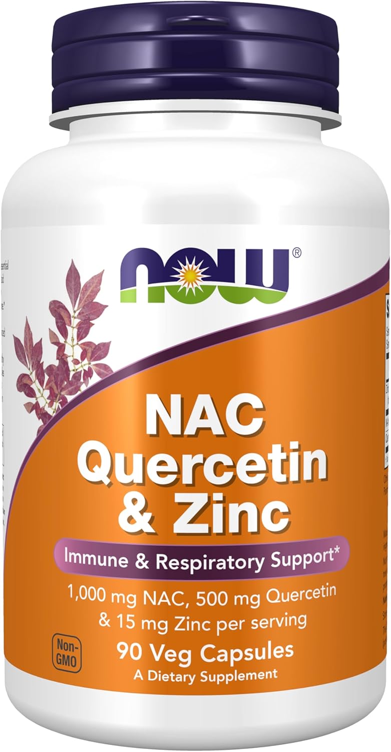Now Foods NAC Quercetin and Zinc Immune and Respiratory Support 90 Veg Caps