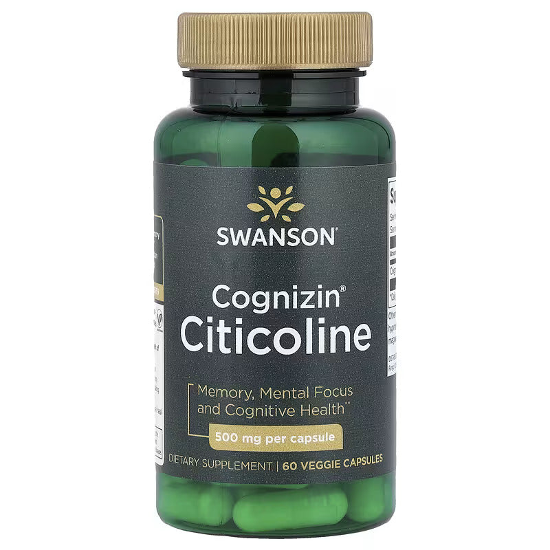 Swanson Cognizin Cdp Citicoline Memory Brain & Cognitive 60 Veggie Caps