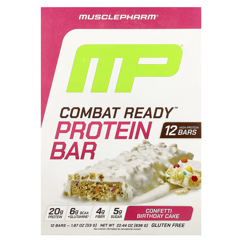 MusclePharm Combat Ready Protein Bar Confetti Birthday Cake
