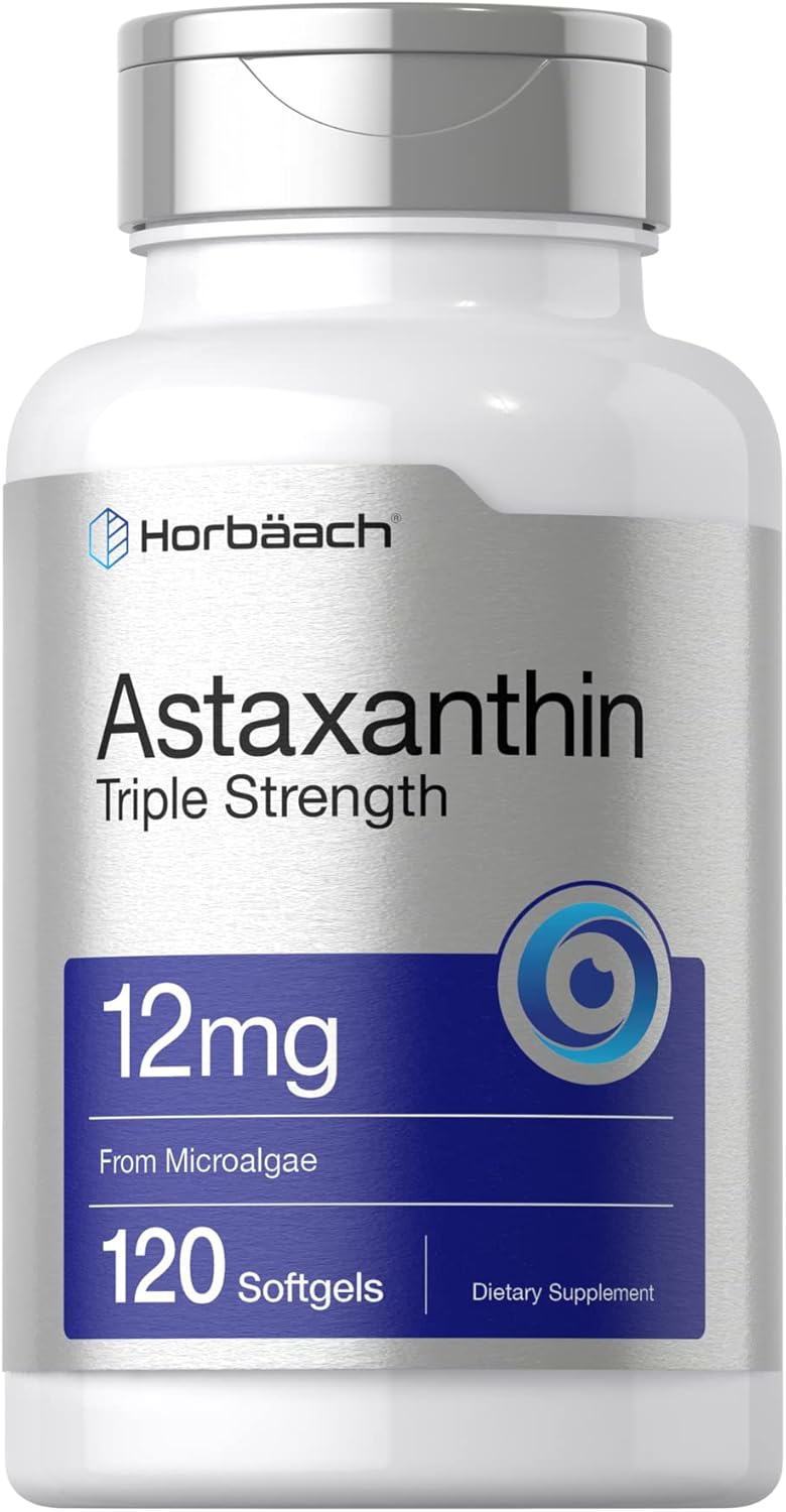 Horbäach Astaxanthin Triple Strength Eyes Skin Health 12mg 120 Softgels