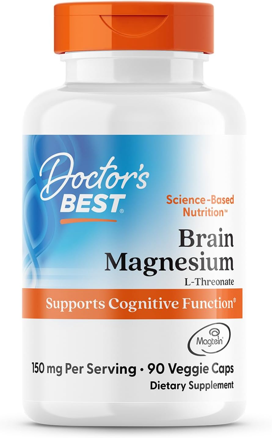 Doctors BEST Brain Magnesium L-Threonate with Magtein Supports Cognitive 90 Veggie Caps