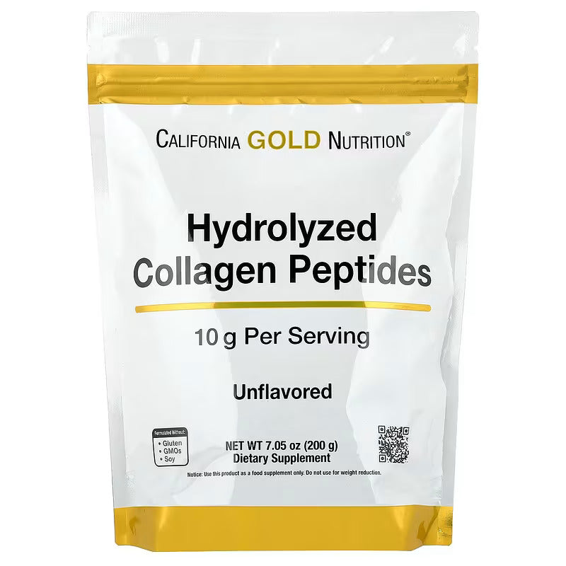 California Gold Nutrition Hydrolyzed Collagen Hair Skin & Nails Type I & III, Unflavored 200 Gr