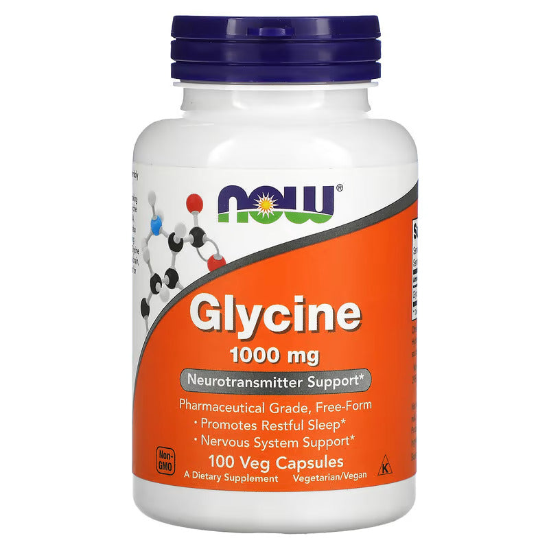 NOW Foods Glycine Amino Neuro Nervous system 1,000 mg 100 Veg Caps