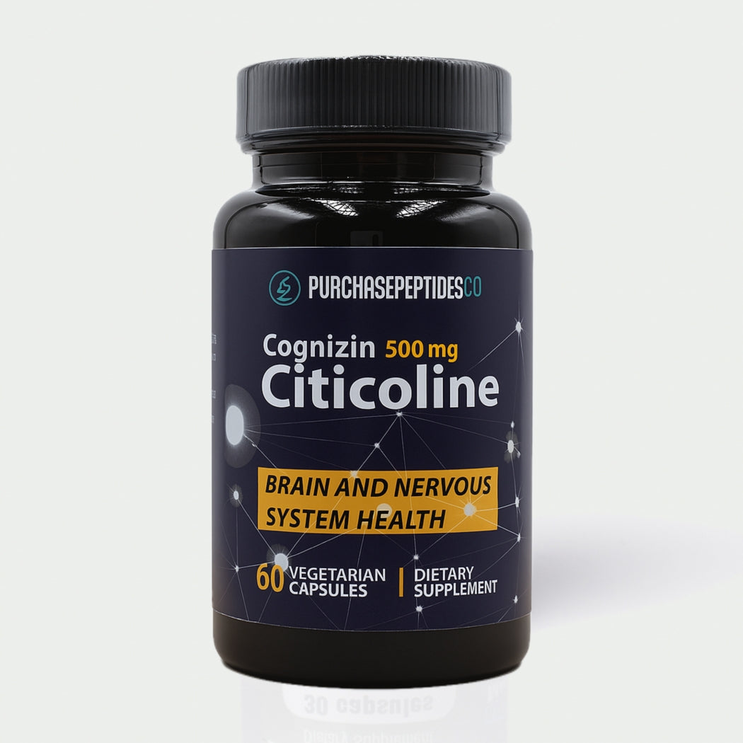 Purchasepeptideseco Citicoline Cognizin Brain Nervous Health 500 mg 60 Caps
