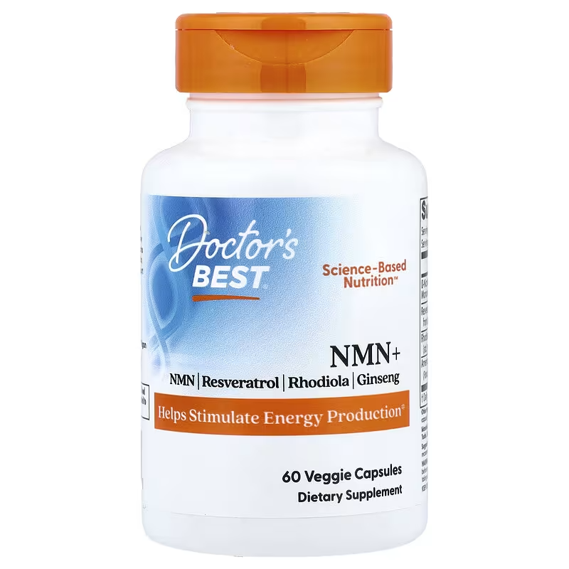 Doctor's Best NMN+ Nicotinamide Resveratrol Rhodiola 60 Veggie Caps