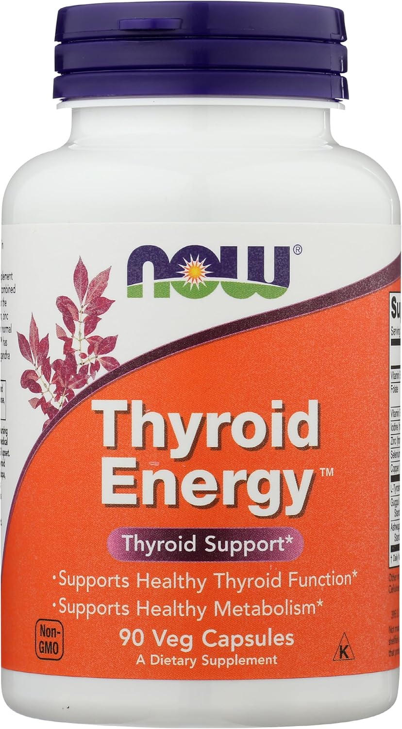 NOW Foods Thyroid Energy L-Tyrosine Copper Vitamin B-6 / B-12 90 Veg Caps