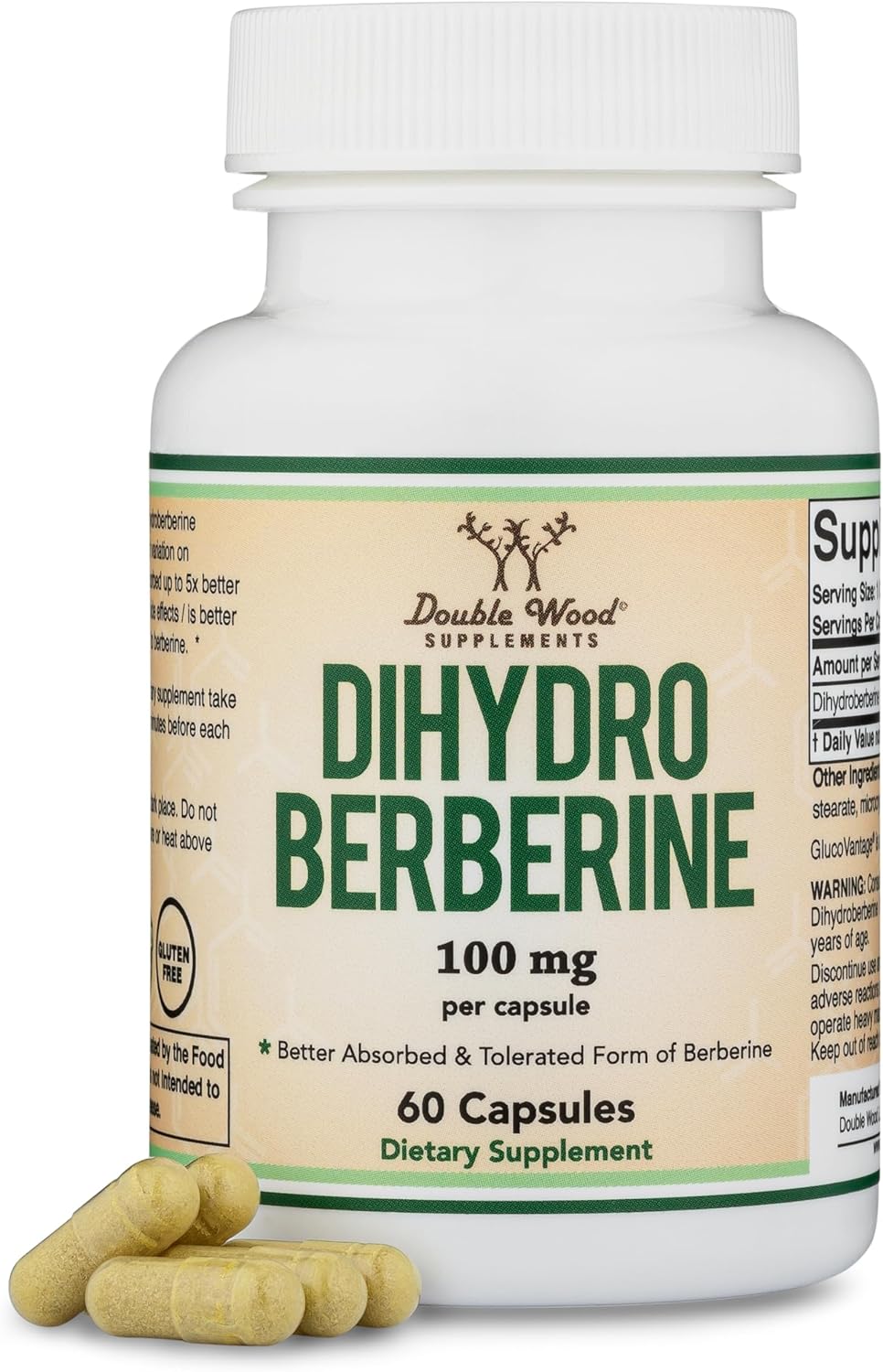 Double Wood Dihydroberberine Patented GlucoVantage Berberine 100mg 60 Caps