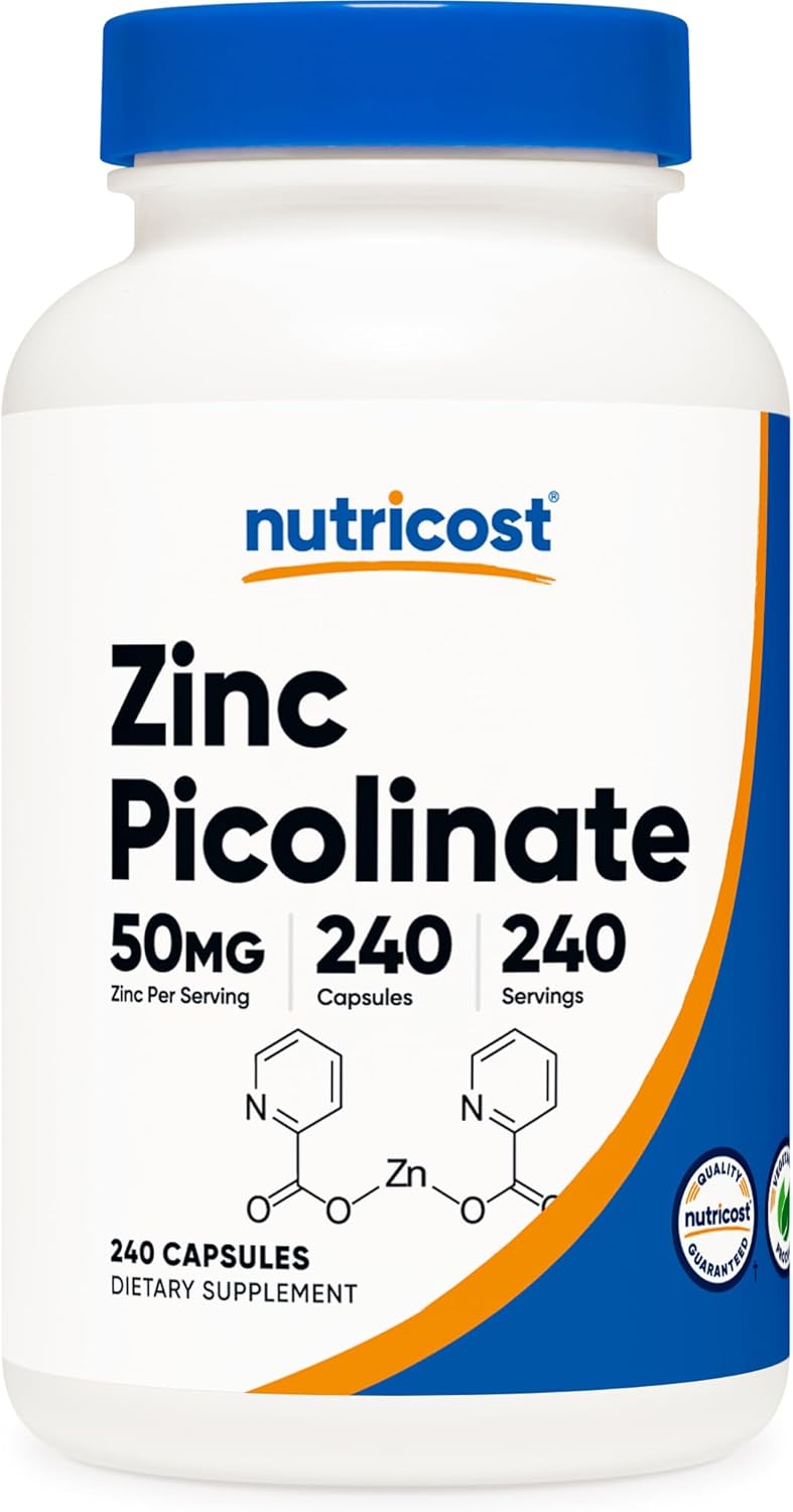 Nutricost Zinc Çinko Picolinate 50mg 240 Vegetarian Caps